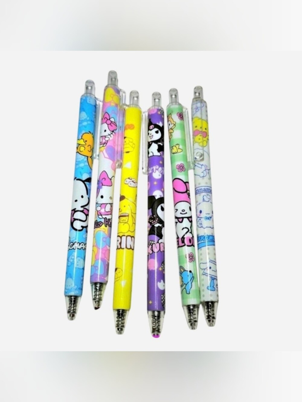 Sanrio Hello Kitty & Friends Retractable Gel Pen Bundle of 6 Pens